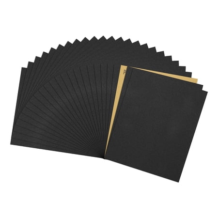 Uxcell Sandpapers (9" x 11"/229mm x 279mm) 25 Sheets, 220 Grit Sand Paper Aluminum Oxide Abrasive Sanding Sheets for Automotive Polishing, Metal Sanding, Woodworking, Black