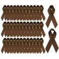 thumbnail image 1 of Uxcell Satin Awareness Ribbons with Pins for Charity Public Social Party Event - 100 Pcs & 3 Inch & Brown, 1 of 7