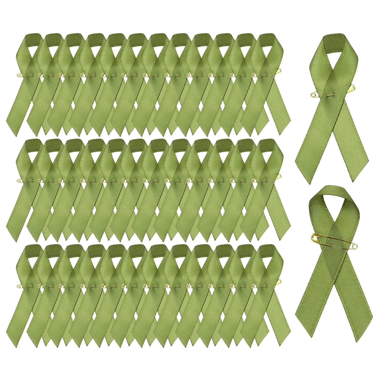 Uxcell Satin Awareness Ribbons with Pins for Charity Public Social ...