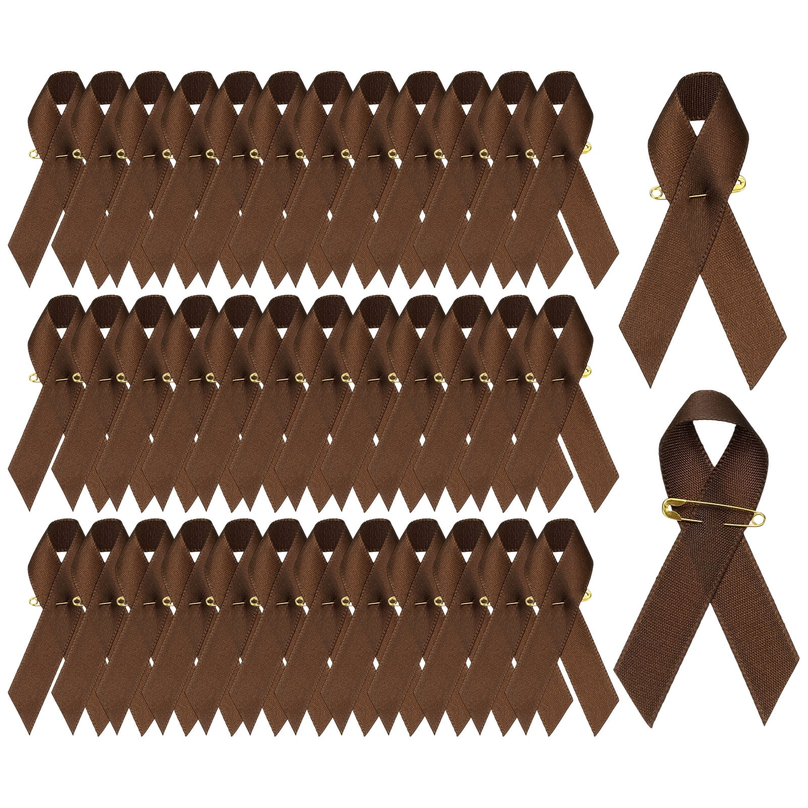 Uxcell Satin Awareness Ribbons with Pins for Charity Public Social ...