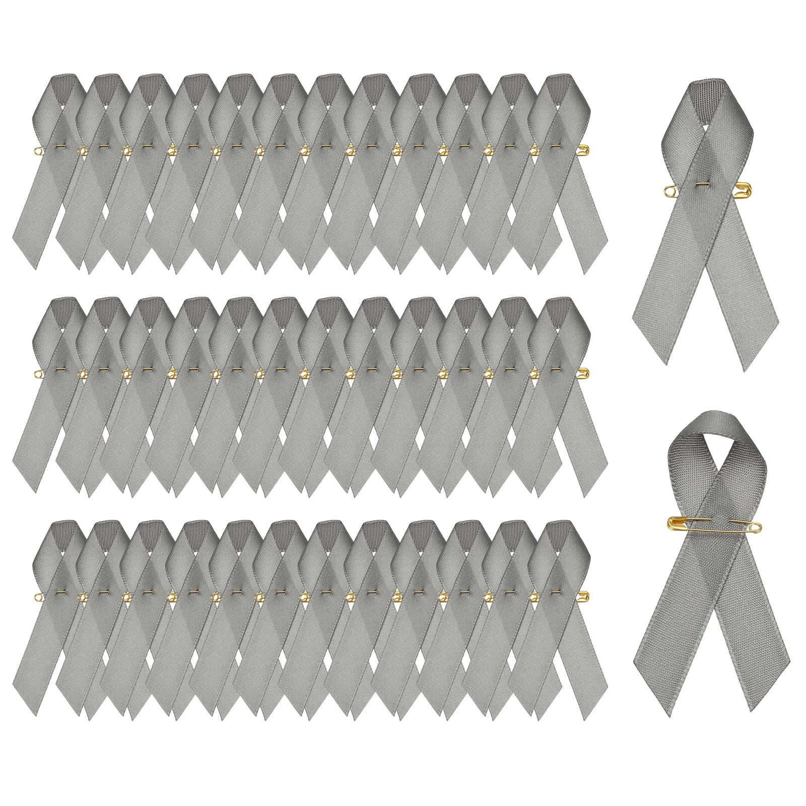 Uxcell Satin Awareness Ribbons with Pins for Charity Public Social ...