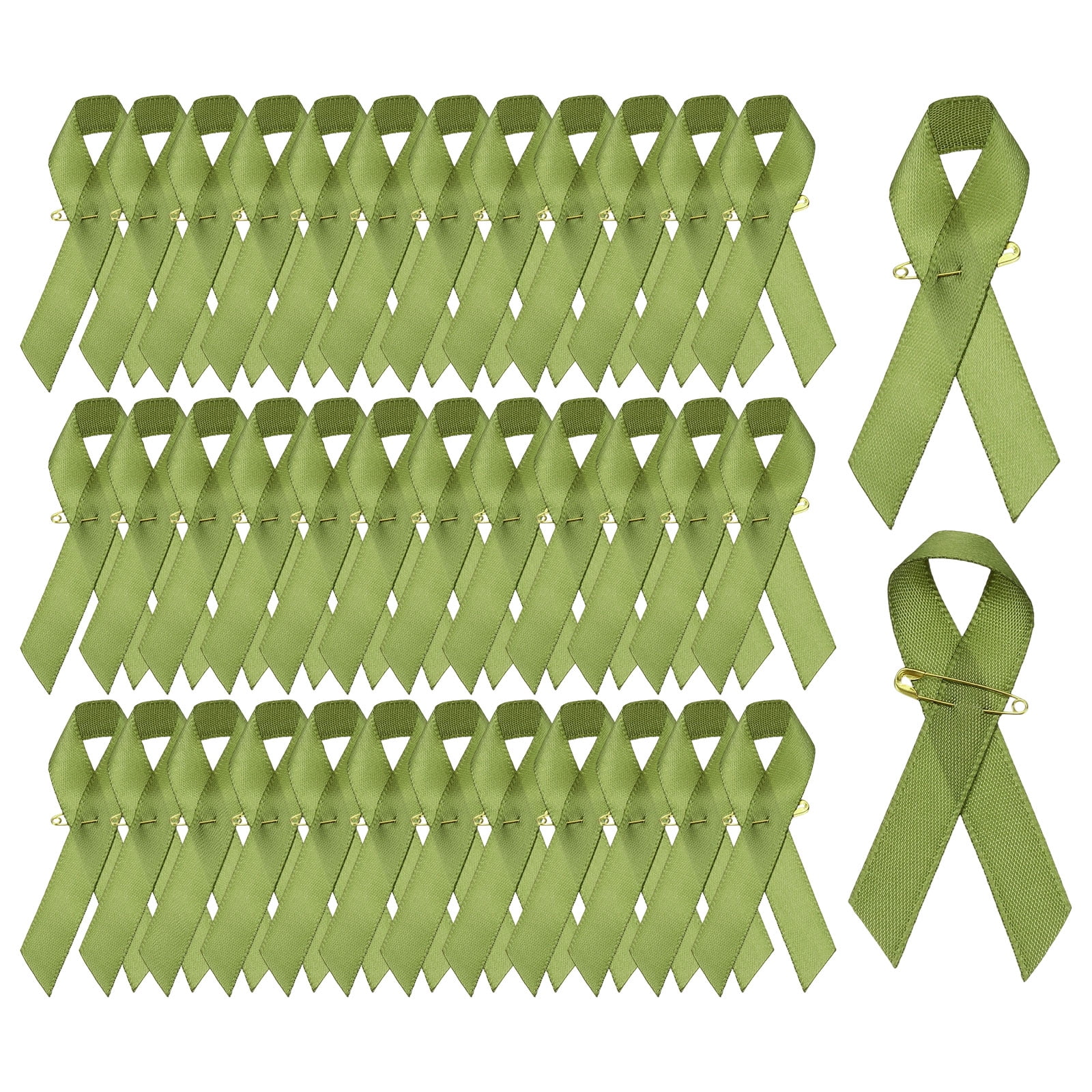 Uxcell Satin Awareness Ribbons with Pins for Charity Public Social ...