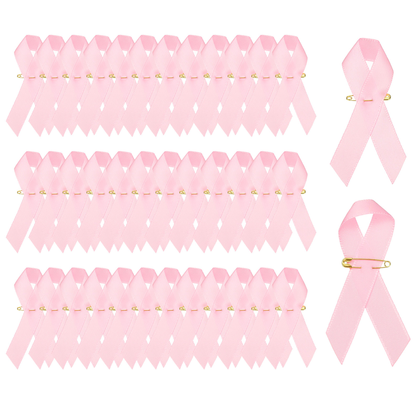Uxcell Satin Awareness Ribbons with Pins for Charity Public Social ...