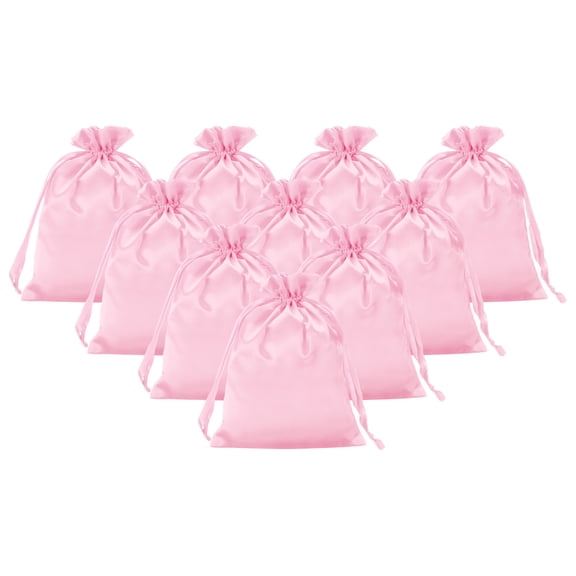 Uxcell Satin Bags with Drawstring, 20 Pack 6 x 8 Inch Satin Wedding Favor Bags Mini Gift Packaging Bags for Birthday Christmas Jewelry Party Storage, Pink