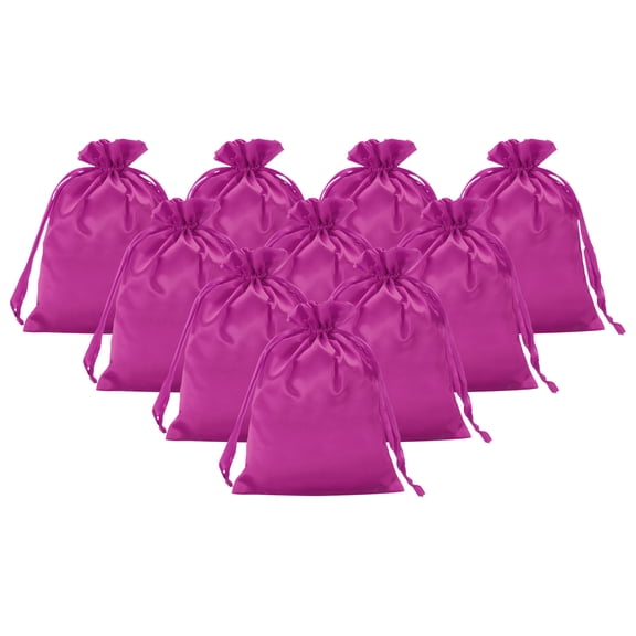 Uxcell Satin Bags with Drawstring, 20 Pack 6 x 8 Inch Satin Wedding Favor Bags Mini Gift Packaging Bags for Birthday Christmas Jewelry Party Storage, Rose Red