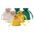 thumbnail image 1 of Uxcell Satin Bags with Drawstring, 6 Pack 3 x 4 Inch Satin Wedding Favor Bags Mini Gift Packaging Bags for Birthday Christmas Jewelry Party Storage, Green/Champagne/Gold, 1 of 5