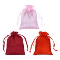 thumbnail image 1 of Uxcell Satin Bags with Drawstring, Wedding Favor Mini Gift Bags for Birthday Party Burgundy, Red, Pink, 1 of 6
