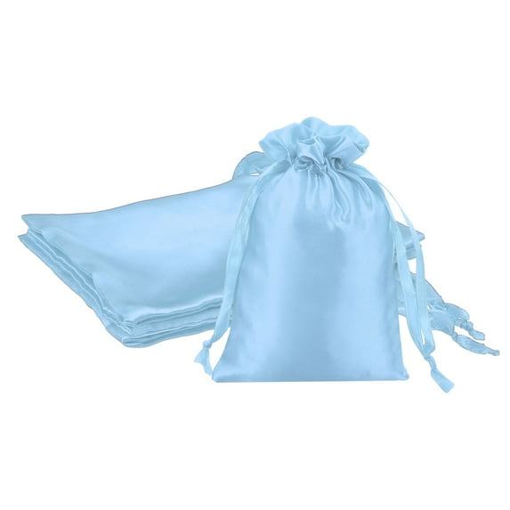 Uxcell Satin Drawstring Gift Bags for Jewelry, Candy, and Party Favors Sky Blue 4 x 6 Inch