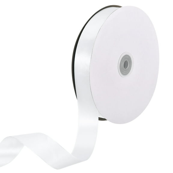 Uxcell Satin Ribbon, Single Face Polyester Satin Ribbon for Gift Wrapping, Crafts White 1 inch