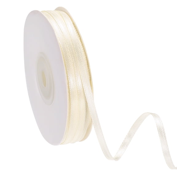 Uxcell Satin Ribbon (100 Yards, 1/8" Wide, Beige) Double Face Solid Fabric Ribbon, Suit for Craft/DIY/Gift Wrapping/Hair Bows/Floral Bouquets/Wedding/Birthday/Party Decoration