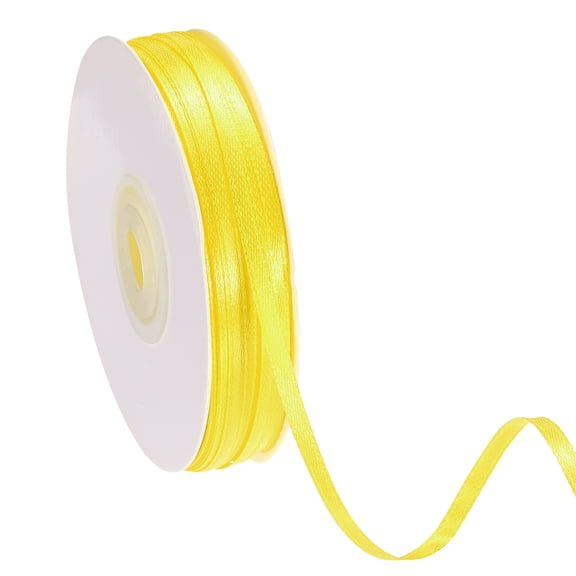 Uxcell Satin Ribbon (100 Yards, 1/8" Wide, Light Yellow) Double Face Solid Fabric Ribbon, Suit for Craft/DIY/Gift Wrapping/Hair Bows/Floral Bouquets/Wedding/Birthday/Party Decoration