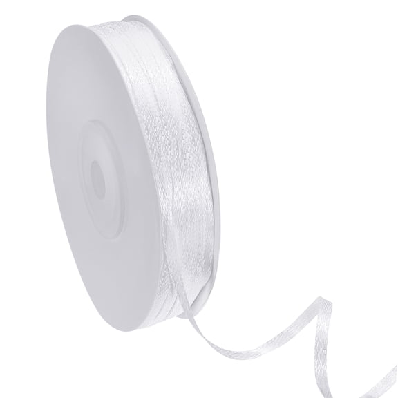 Uxcell Satin Ribbon (100 Yards, 1/8" Wide, White) Double Face Solid Fabric Ribbon, Suit for Craft/DIY/Gift Wrapping/Hair Bows/Floral Bouquets/Wedding/Birthday/Party Decoration