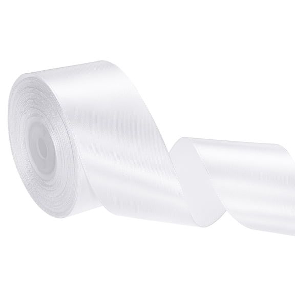 Uxcell Satin Ribbon (24 Yards, 1-1/2" Wide, White) Single Face Solid Fabric Ribbon, Suit for Craft/DIY/Gift Wrapping/Hair Bows/Floral Bouquets/Wedding/Birthday/Party Decoration