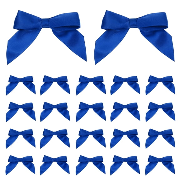 Uxcell Satin Ribbon Bow Mini Bows with Double-Sided Tape Self Adhesive for DIY Craft Gift Wrapping Treat Bags Decoration Blue
