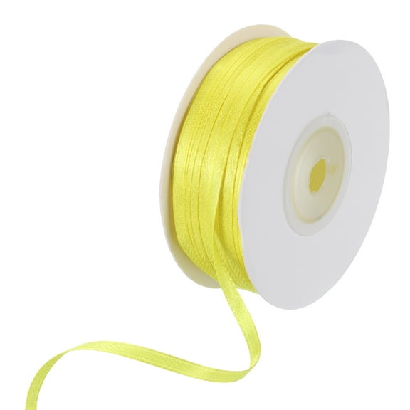 Uxcell Satin Ribbon, Double Face Polyester Satin Ribbon for Gift Wrapping, Bouquet Lemon Yellow