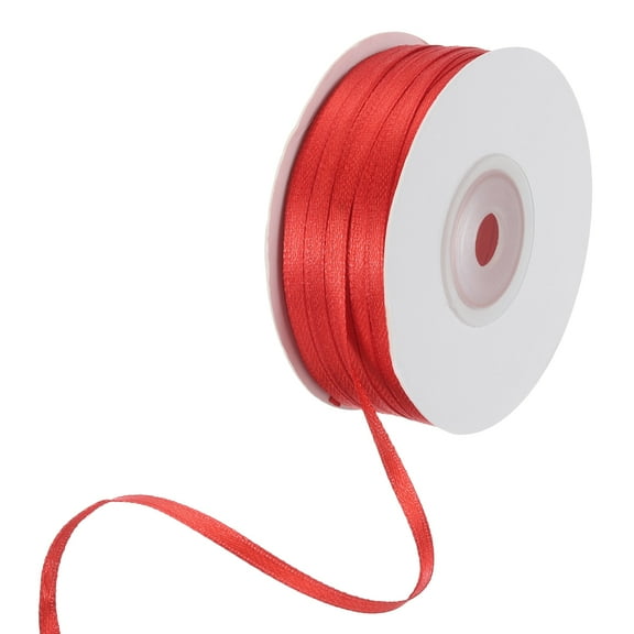 Uxcell Satin Ribbon, Double Face Polyester Satin Ribbon for Gift Wrapping, Bouquet Red