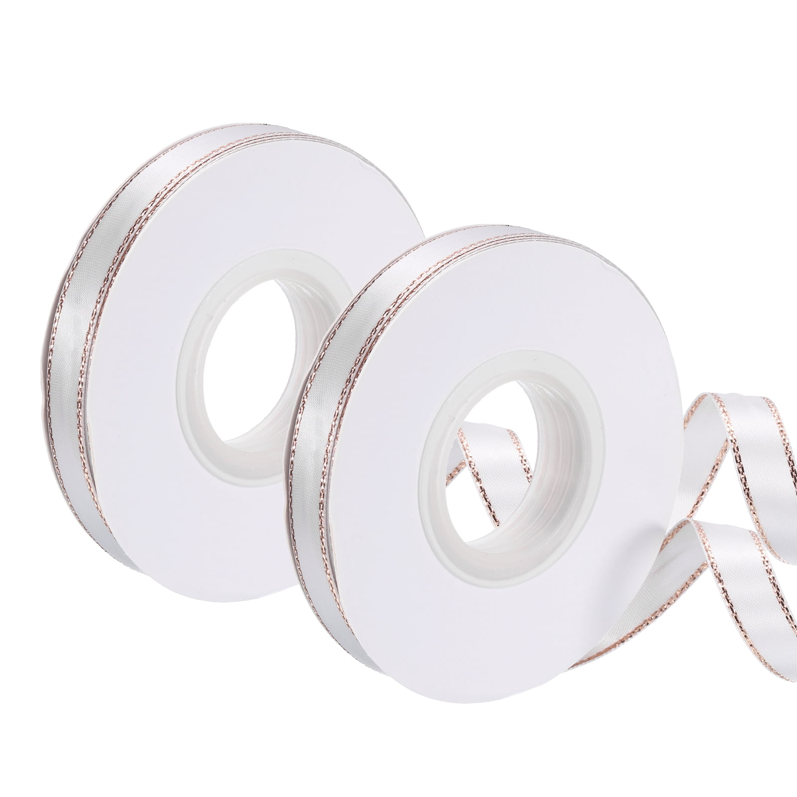 Uxcell Satin Ribbon with Gold Edge, 3/8 Inch x 50 Yards Double Face ...