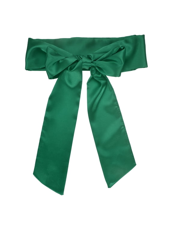 Satin Sash Belt, Wedding Party Blank Waist Belts Bright Green , Bridal Satin Dress Prom Accessory, for Graduation Birthday Decoration DIY Accessory Homecoming