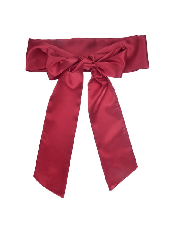 Satin Sash Belt, Wedding Party Blank Waist Belts Burgundy , Bridal Satin Dress Prom Accessory, for Graduation Birthday Decoration DIY Accessory Homecoming