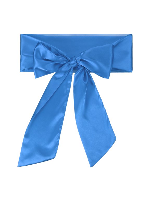 Satin Sash Belt, Wedding Party Bridal Blank Satin Waist Belts Dress Prom Accessory for Graduation Birthday Decoration DIY Accessory Homecoming, Blue
