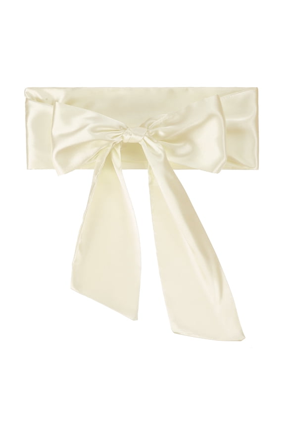 Satin Sash Belt, Wedding Party Bridal Blank Satin Waist Belts Prom Accessory for Graduation Birthday Decoration DIY Accessory Homecoming, Cream White