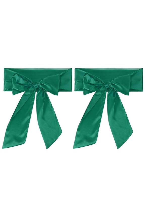 Satin Sash Belt, 2 Pcs Wedding Party Bridal Blank Satin Waist Belts Prom Accessory for Graduation Birthday Decoration DIY Accessory Homecoming, Green