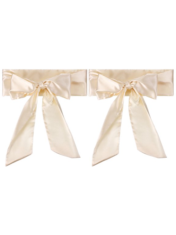 Satin Sash Belt, 2 Pcs Wedding Party Bridal Blank Satin Waist Belts Prom Accessory for Graduation Birthday Decoration DIY Accessory Homecoming, Cream