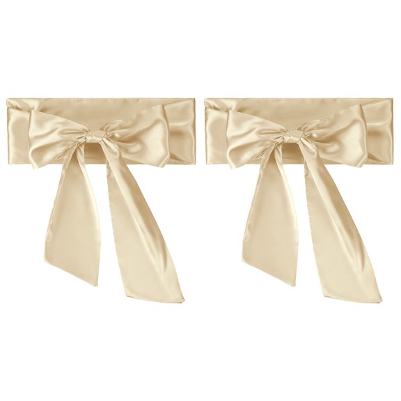 Uxcell Satin Sash Belt, 2 Pcs Wedding Party Bridal Blank Satin Waist Belts Prom Accessory for Graduation Birthday Decoration DIY Accessory Homecoming, Champagne