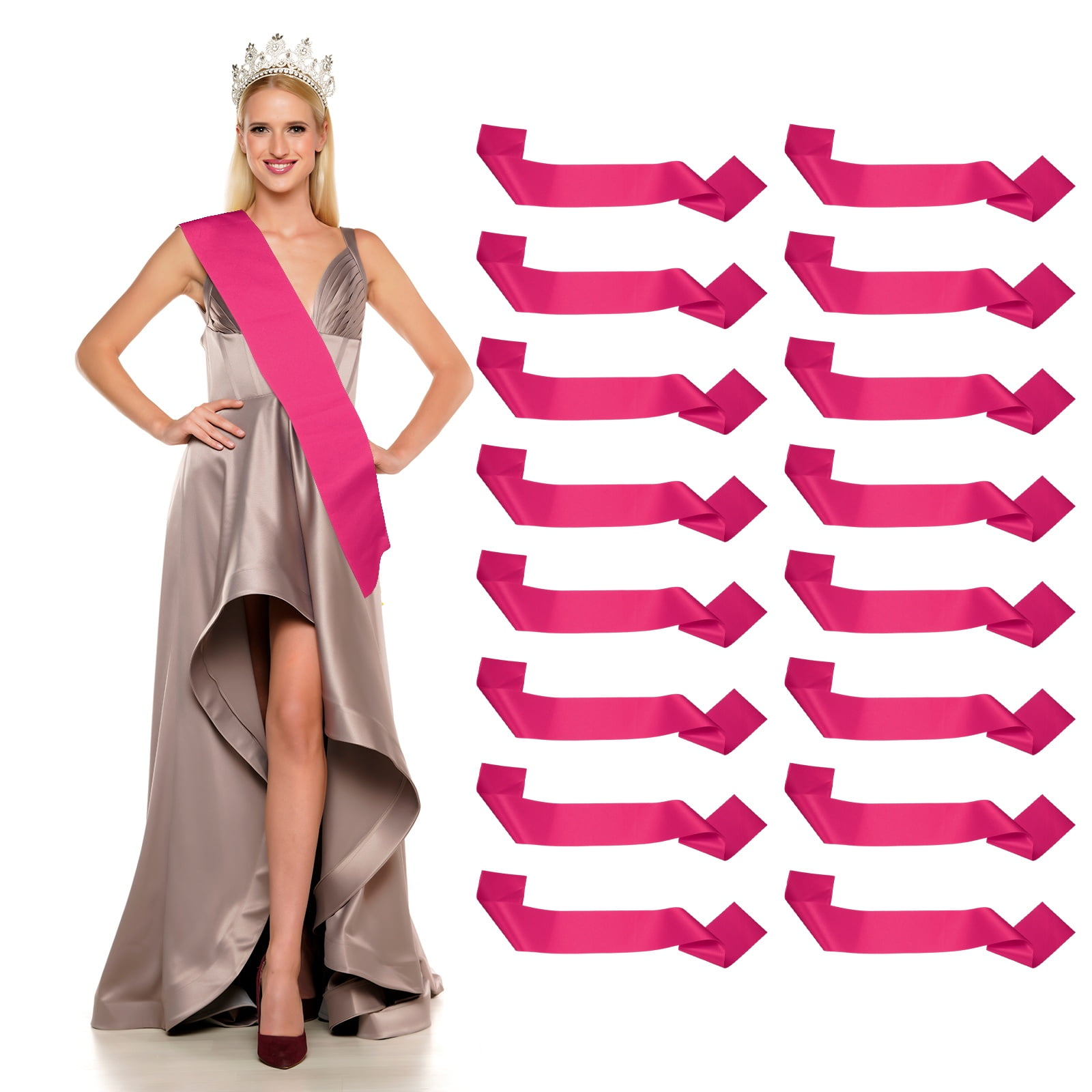Uxcell Satin Sash, Blank Sash Pageant Ribbon for Beauty Pageant Party ...