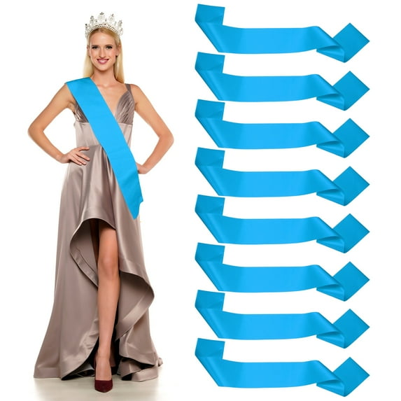 Uxcell Satin Sash, Blank Sash, Pageant Ribbon - Fitting for Beauty Pageant, Party, Wedding, DIY Decorations Lake Blue