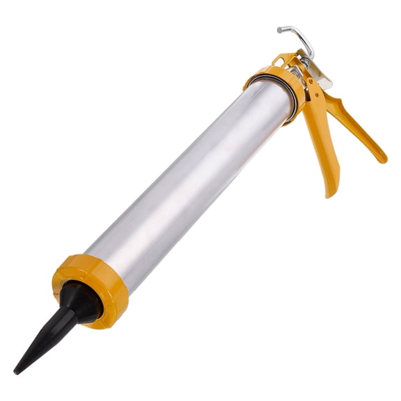 Uxcell Sausage Caulking Gun, Aluminium Sealant Cartridge Applicator with Nozzles Yellow