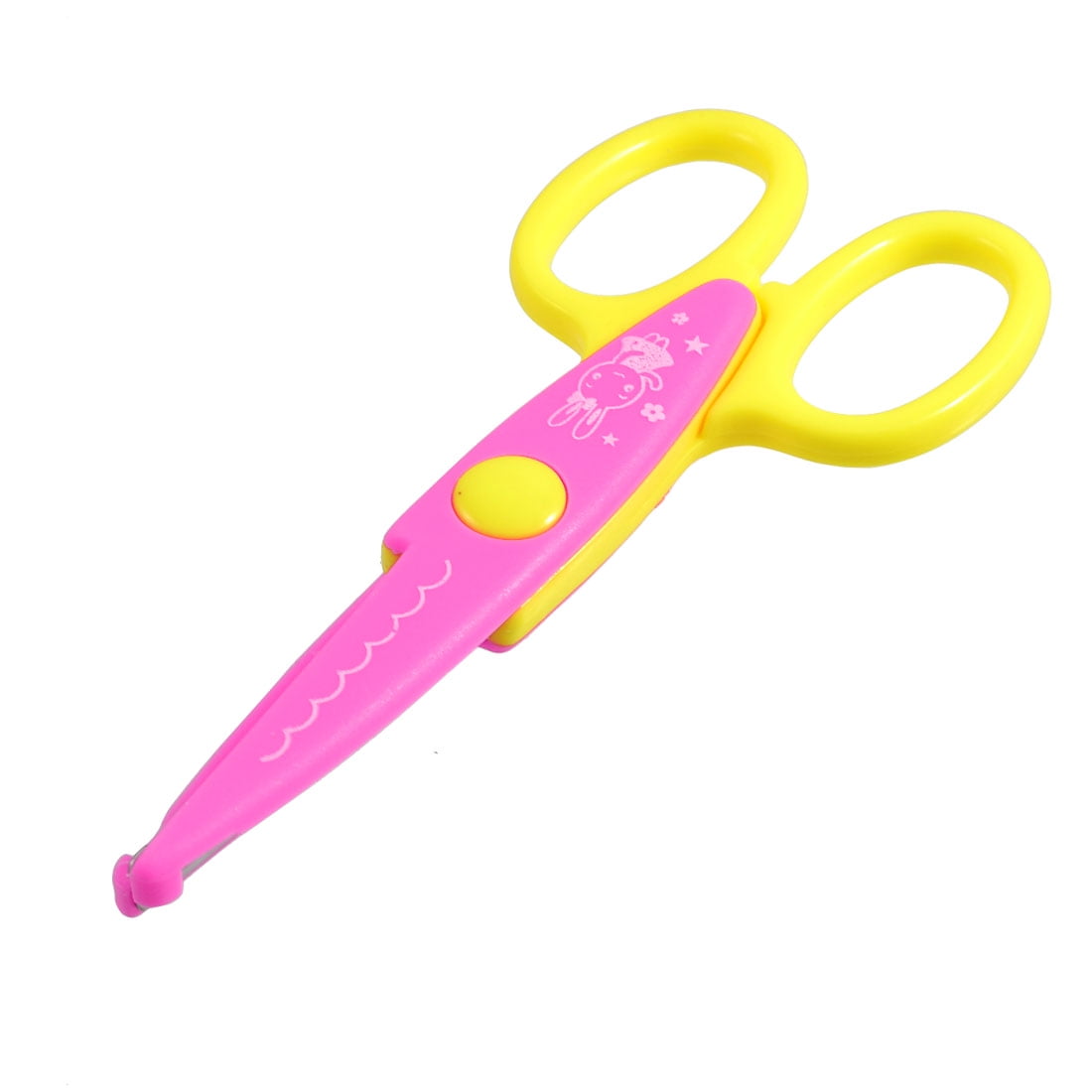 Uxcell Scalloped Blade Scrapbook Paper Cutting Decorative Scissors Pink  Yellow