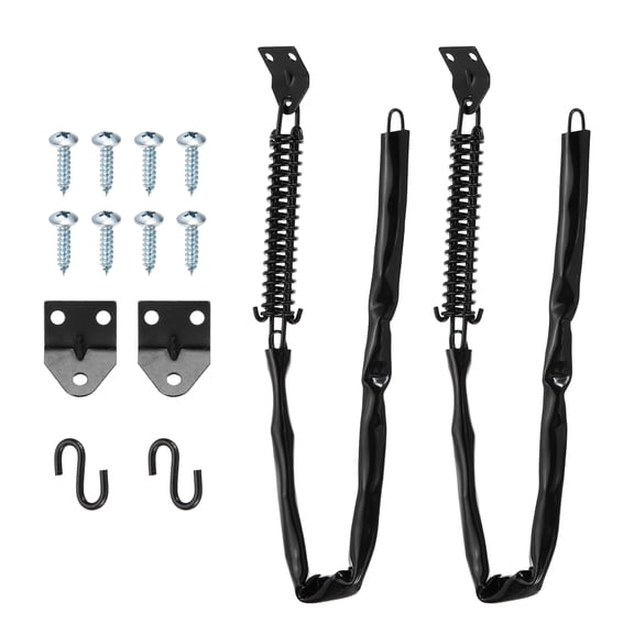 Uxcell Screen Door Chain, (25 Inch, Black) (2 Pcs), Zinc Plated Steel Spring Storm Door Protector with Plastic Tube, Suit for - Medium Lightweight Storm Screen Doors Windows