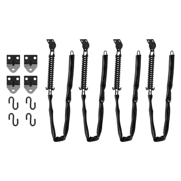 Uxcell Screen Door Chain, (25 Inch, Black) (4 Pcs), Zinc Plated Steel Spring Storm Door Protector with Plastic Tube, Suit for - Medium Lightweight Storm Screen Doors Windows