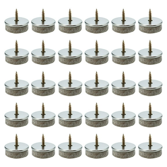 Uxcell Screw Felt Gliders Furniture Pads Nail Feet Protector 28mm 1 1/8" Dia 30 Pack