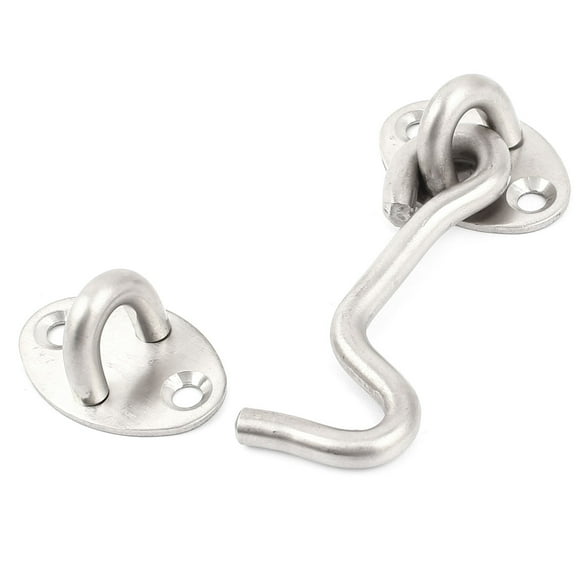 Uxcell Screw Fixed Shed Gate Hook and Eye Latch Lock 3" Stainless Steel