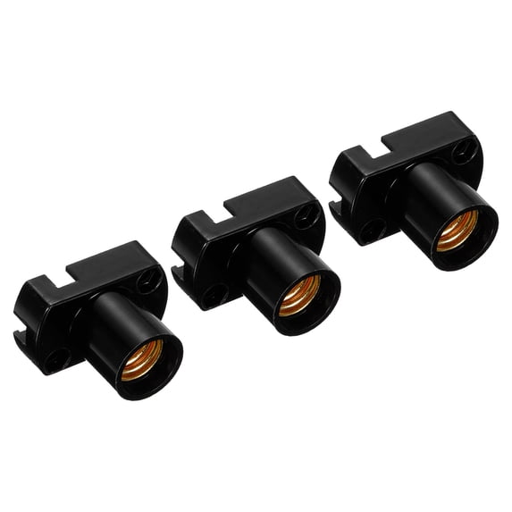 Uxcell Screw In E12 Mini Bulb Holder Beads Lamp Bases Socket Lighting DIY Accessories Black 3 Pack