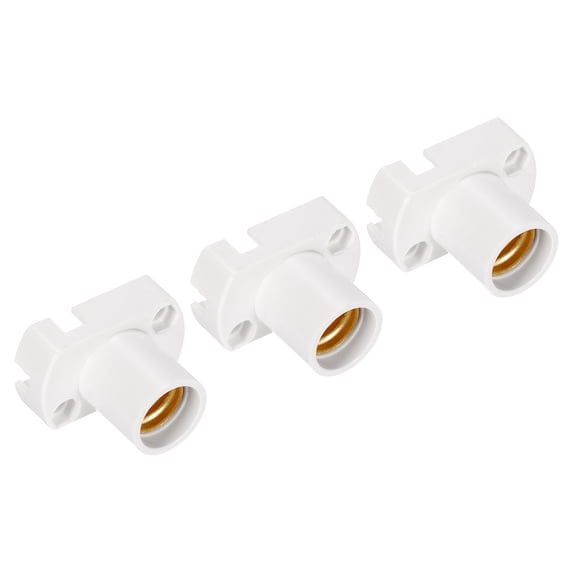 Uxcell Screw In E12 Mini Bulb Holder Beads Lamp Bases Socket Lighting DIY Accessories White 3 Pack