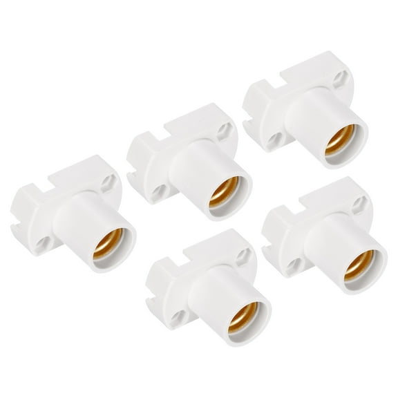 Uxcell Screw In E12 Mini Bulb Holder Beads Lamp Bases Socket Lighting DIY Accessories White 5 Pack