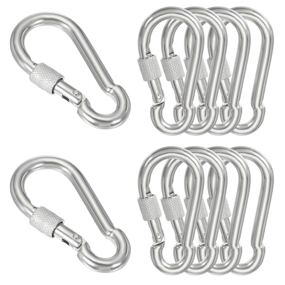Uxcell Screw Locking Clips,304 Stainless Steel Spring Snap Hook for Outdoor Lifting M7 2.76"
