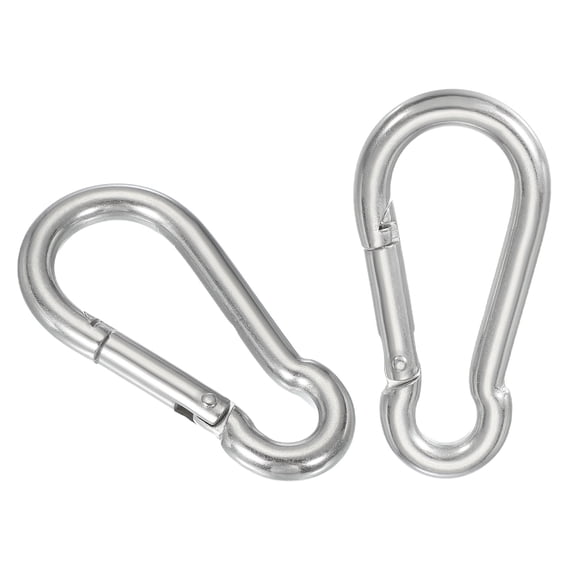 Uxcell Screw Locking Clips, 304 Stainless Steel Spring Snap Hook for Ropes, Straps, Key Chains, and Outdoor Gear M12 3.19"