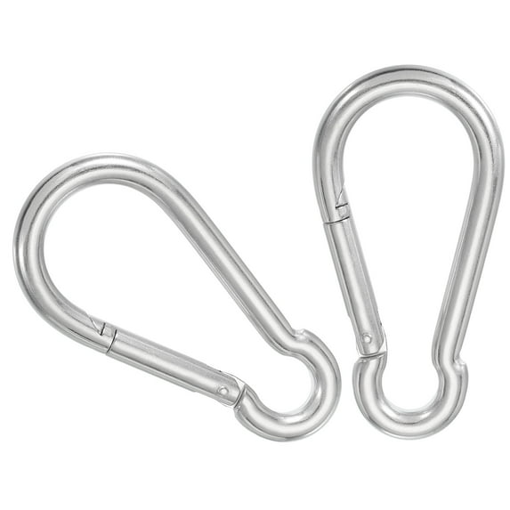 Uxcell Screw Locking Clips, 304 Stainless Steel Spring Snap Hook for Ropes, Straps, Key Chains, and Outdoor Gear M8 5.51"