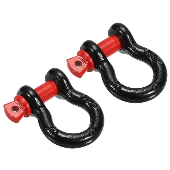 Uxcell Screw Pin Shackle Carbon Steel D Ring Shackle for Towing Rigging 1/2' Black Red