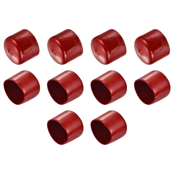Uxcell Screw Thread Protectors, 37mm ID End Cap Cover Burgundy Red 10pcs