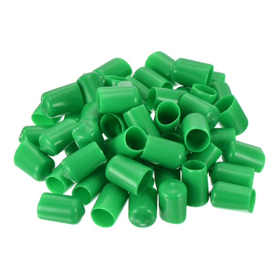 Uxcell Screw Thread Protectors End Caps Vinyl 50 Pcs 13.5mm Dark Green