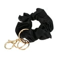 thumbnail image 1 of Uxcell Scrunchie Keychain Wristlet, Round Stretchy Removable Scrunchie Lanyard Bracelet Key Chain Multifunctional Cute Elastic Wrist Holder for Women Girl-(Black), 1 of 7