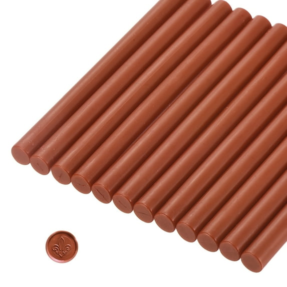 Uxcell Sealing Wax Stick Glue Gun Wax Seal Rod Craft Adhesive Waxing for Letter Seal Wax Stamp,Wedding Invitations Brown Red