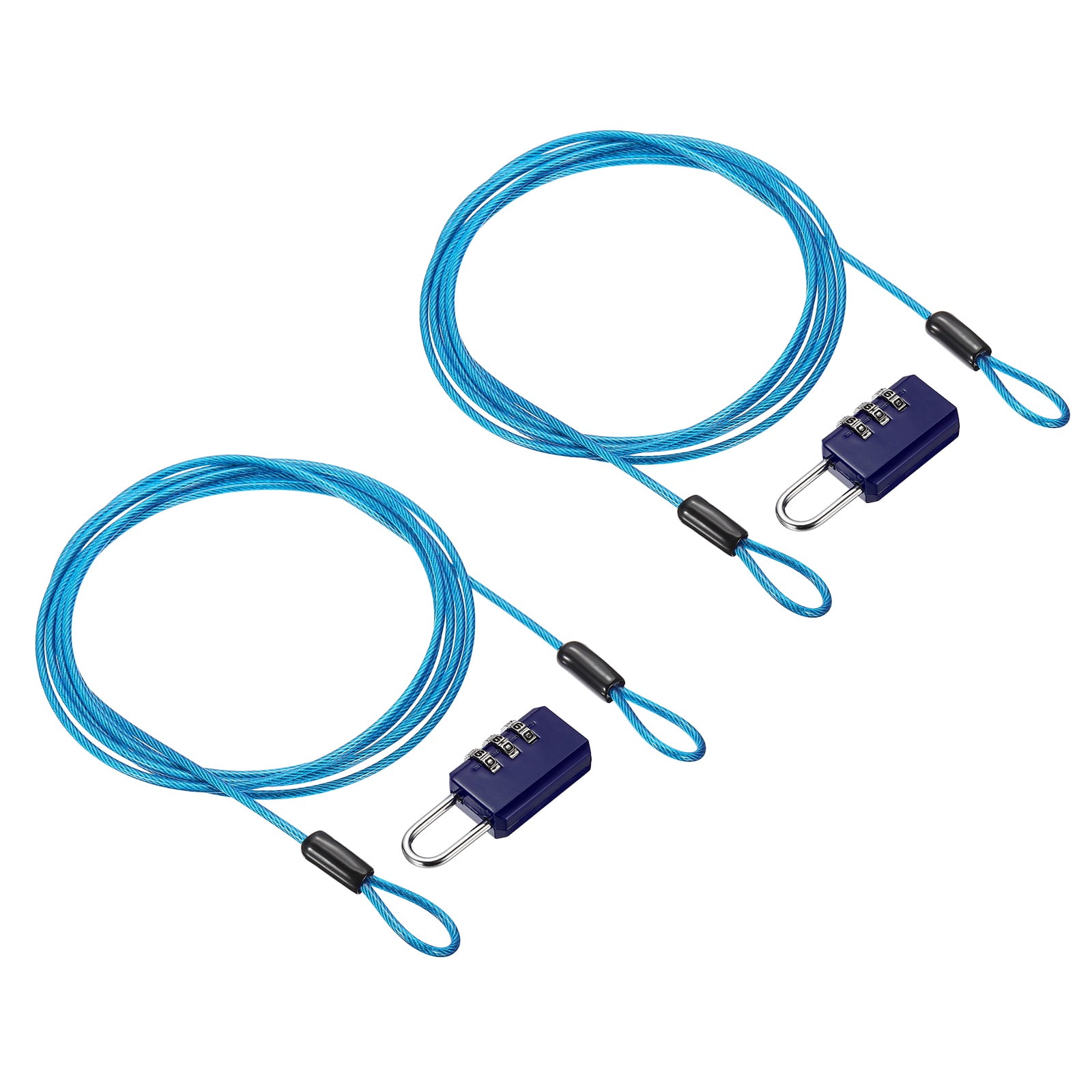 Uxcell Security Cable with 3 Digit Combination Lock, (6.56ft x 3/32 ...