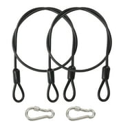 Uxcell 4.92ft Security Cable Coated Spring Lock Wire Rope Double Loop ...