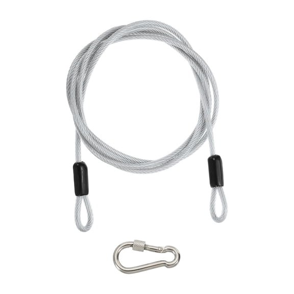 Uxcell Security Cable Braided Stainless Steel Coated Safety Wire Rope with Double Loop for Travel Luggage Lock Cable Transparent 10 ft x 3/16"(5mm)